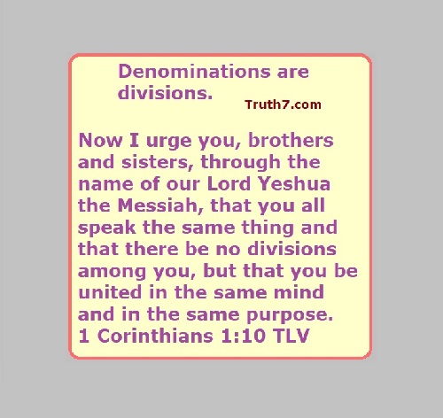 Denominations are divisions.